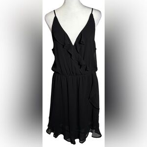 Divided H&M 12 Black Ruffle Detail Sleeveless Dress